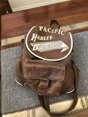 Vintage Harley-Davidson Pacific Brown Leather Backpack Macasa
